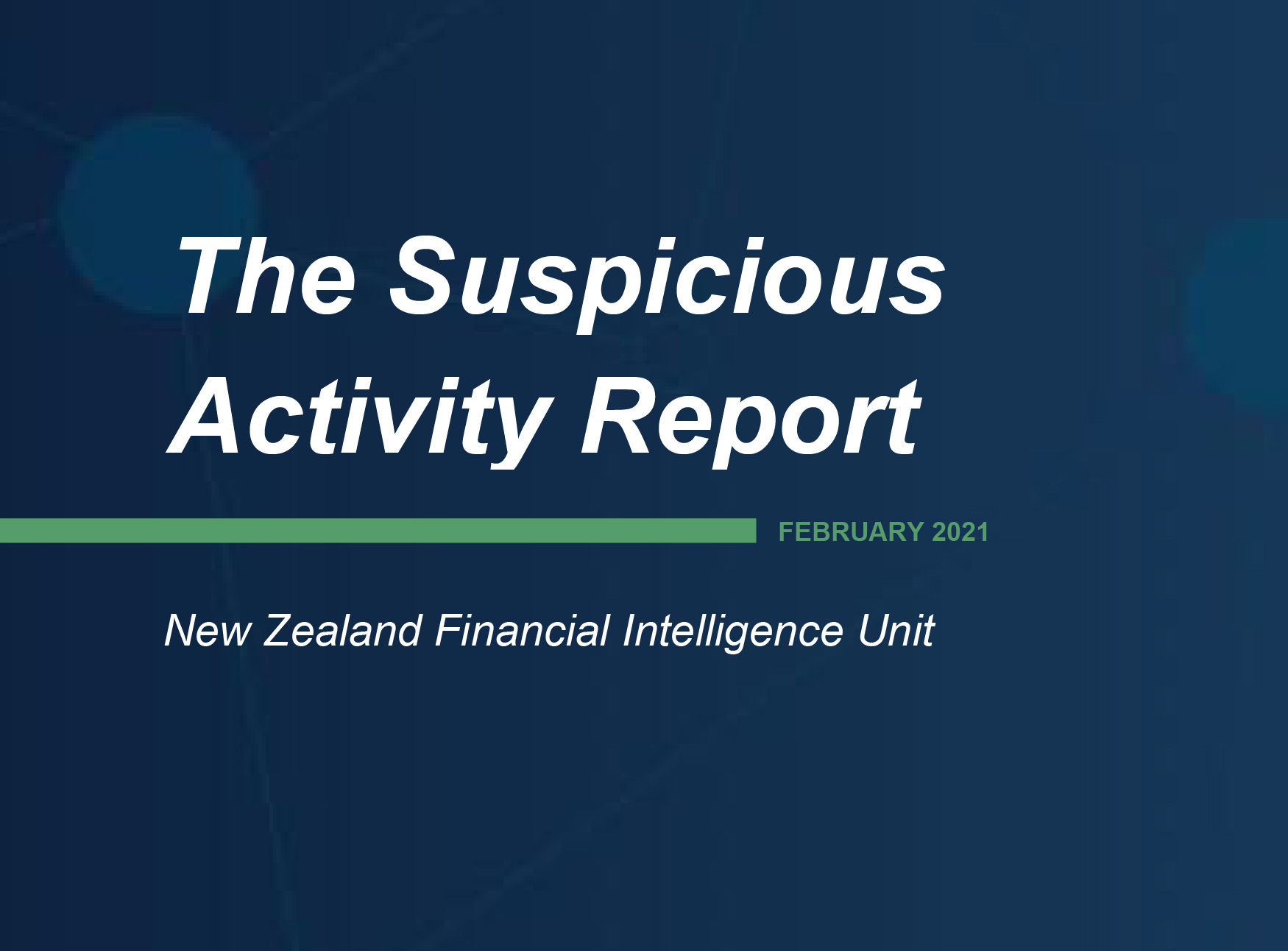 Suspicious Activity Report update – February 2021